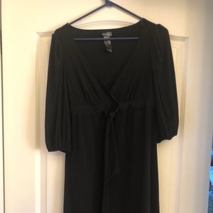 Bisou bisou short dress mini bell sleeves v neck black party 4-6p formal